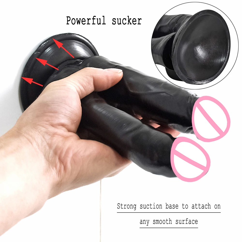 Huge Lesbian Double Dildos Suction Cup Realistic Dildo Penis Big Butt Plug Vagina Anal Adult Sex Toys For Woman Sexshop Couple - view 2