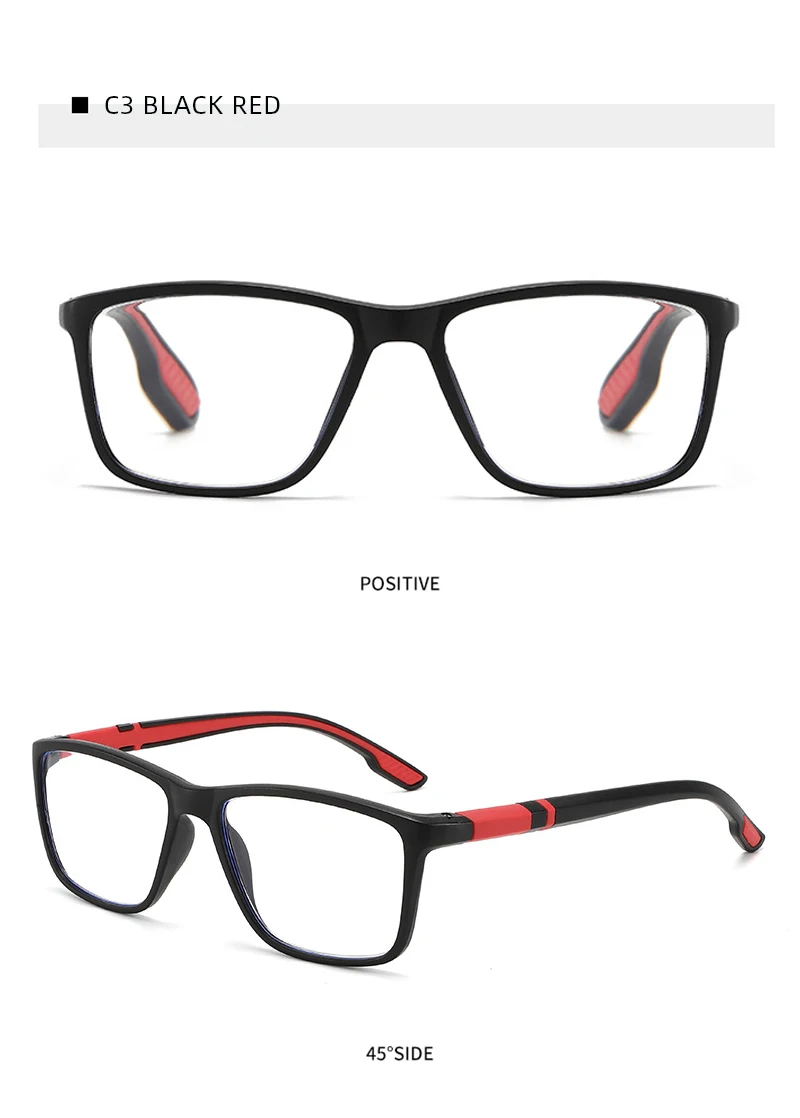 Ultraleichte, quadratische, photochrome Lesebrille für Herren und Damen, klassische Anti-Blaulicht-Brille, modische Presbyopie-Brille – Detail 10