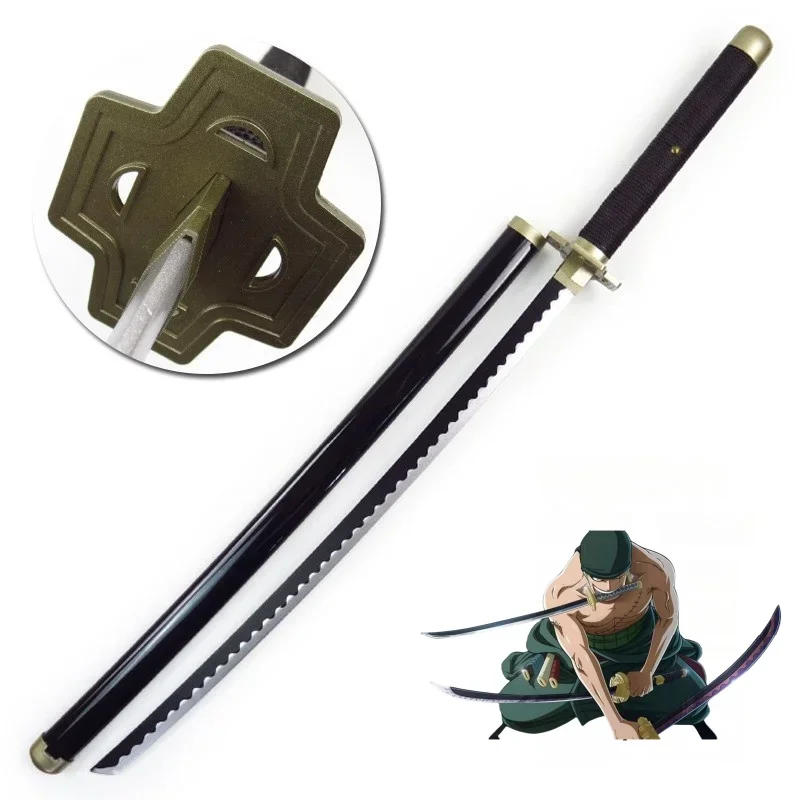 NONE 41in/104cm einteiliges Katana Anime Ninja Schwert Roronoa Zoro Cosplay Prop Messer Echte Größe Samurai Schwert Japonesa Katana Säbel Spielzeug 9