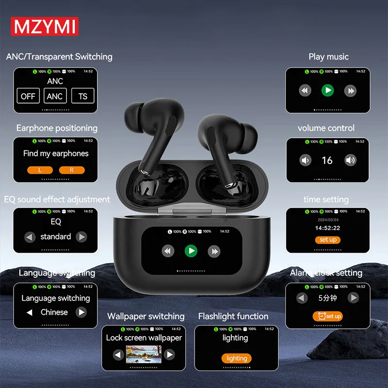 MZYMI Bluetooth 5.3 Headphones YX30 Wireless Earbuds Noise Cancelling Waterproof Sports Earbuds In Ear Headest Built-in Mic