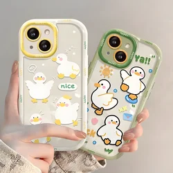Funda de teléfono suave Little Monster para iPhone 11, funda de pato amarillo de dibujos animados para iPhone 15, 14, 13, 12 Pro Max, 6S, 6, 7, 8, 15 Plus, XS, XR, SE