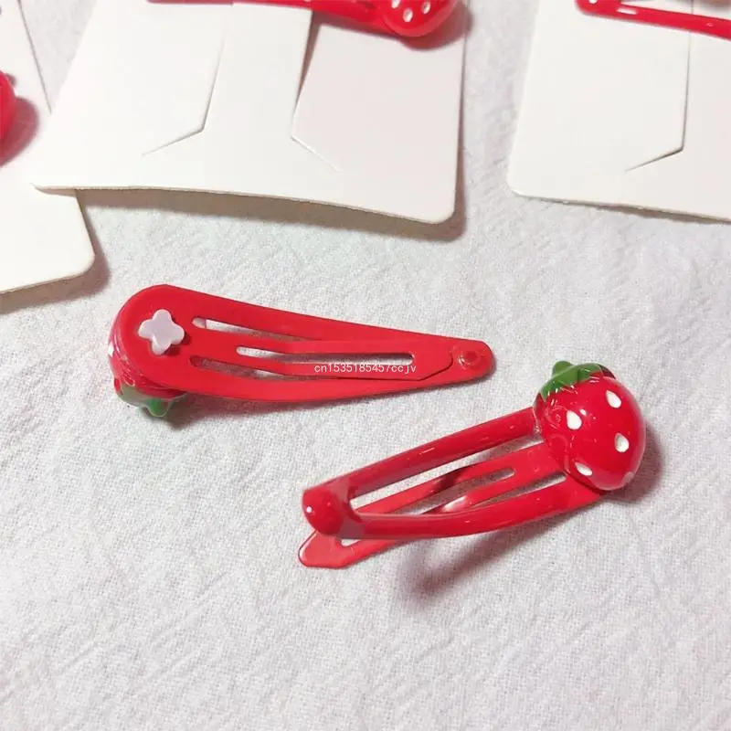 Hair Clips Lovely Strawberry Hair Grips 3D Fruit Hairpin Resin Headwear Dropship