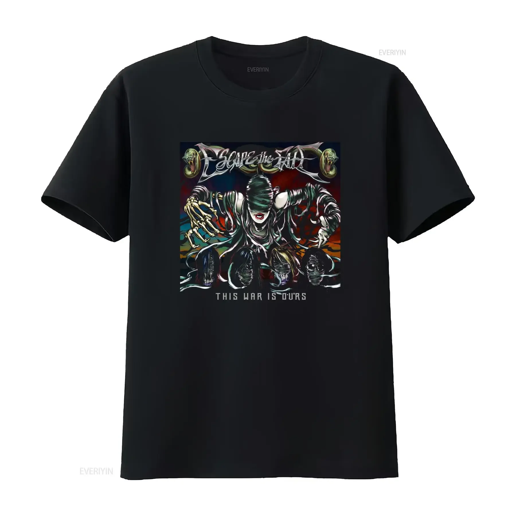 Escape The Fate Horror Theme Full Size 100 Cotton T Shirt For Fan vintage Washed Versatile Soft Unisex streetwear graphic