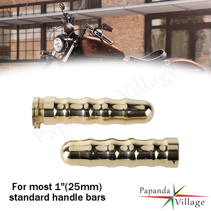 

1Pair Universal Motorcycle Brass 1inch 25mm Handlebar Hand Grip For Harley Sportster Chopper Bobber Classic Honda Yamaha Suzuki