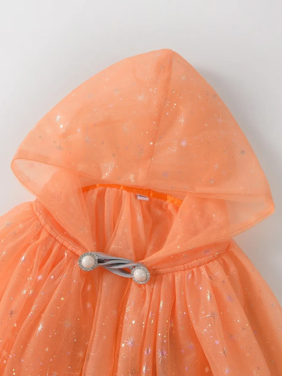 Kinder-Halloween-Hexen-Kostüm-Set mit Kapuze, Hexenhut, Zauberstab, Süßigkeitentasche, Kinderparty, Mädchen-Hexen-Umhang, XMZ65 – Detail 25
