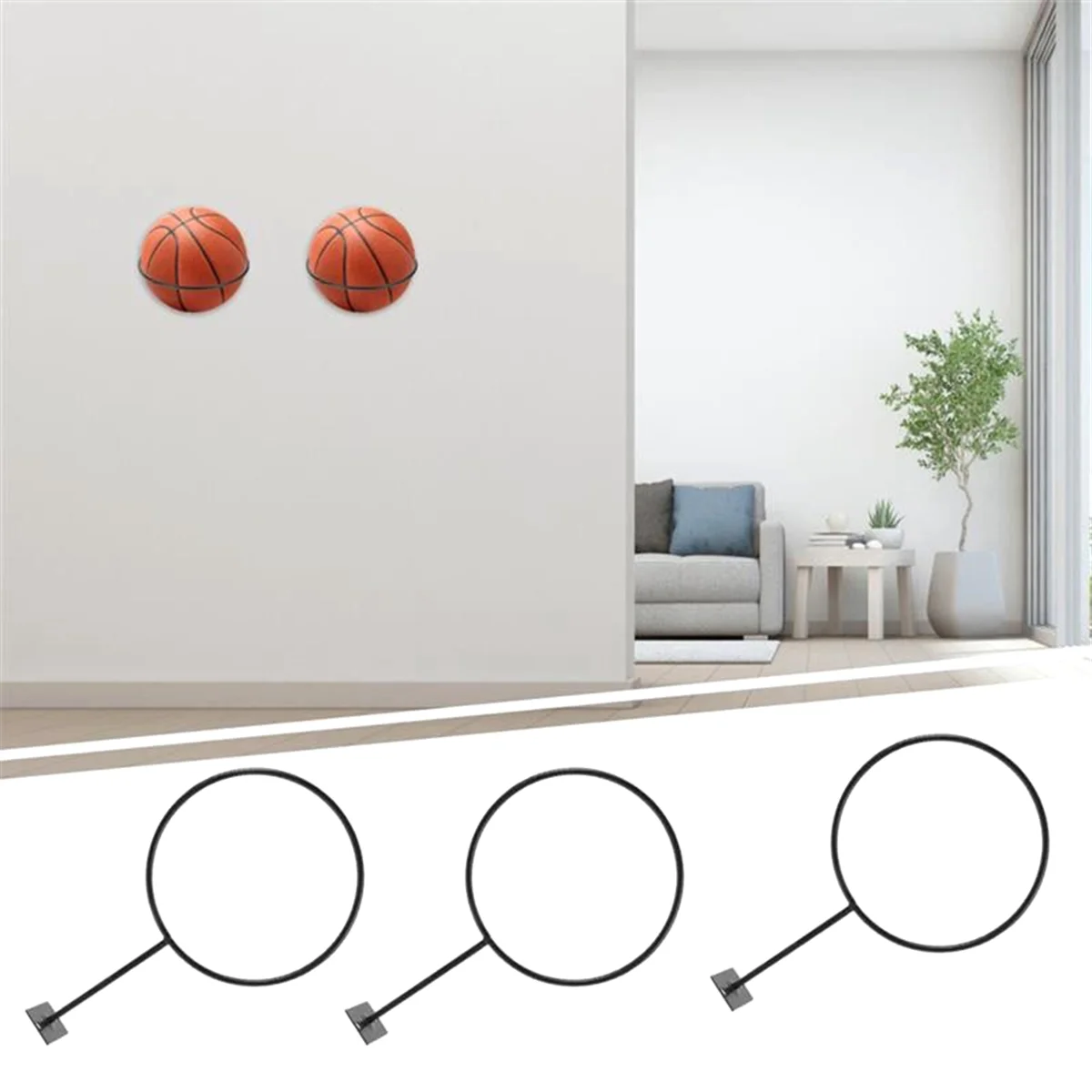 

5Pcs Wall Ball Holders Wall Basketball Shelf Football Display Stands Basketball Storage Racks Soccer Wall Mounted Shelf