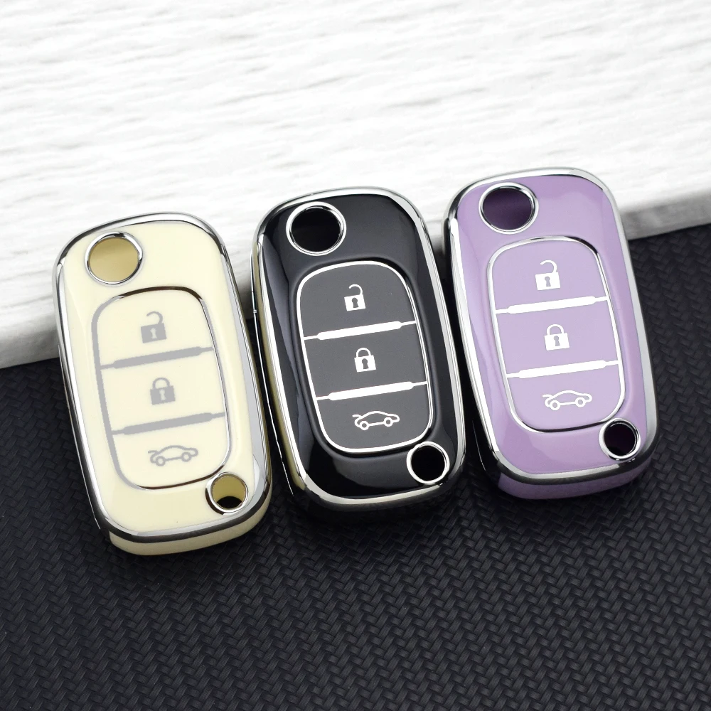 Funda para llave de coche para Renault Clio Megane Fluence, para Mercedes LADA Vesta Granta XRay Kalina Priora Sedan, funda de TPU para llave, llavero