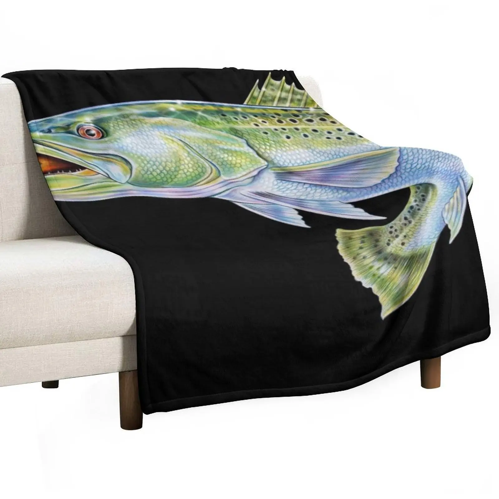 

Speckled Trout Throw Blanket Retros bed plaid Hair warm for winter Blankets