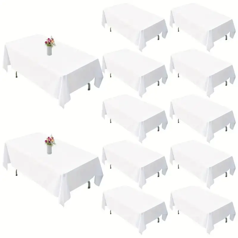 6/10/12/16/20 Pcs Rectangular Table 60 X 102 Inches - Polyester Tablecloth Washable Fabric Table for Wedding, Banquet Reception Restaurant Outdoor Party Wedding, Outdoor Event Banquet