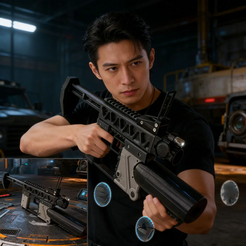 

3D-печатная модель игрушечного пистолета с подсветкой, реквизит для персонажей стрелялок, антистресс-игрушка для маленьких мальчиков, имитация огнестрельного оружия