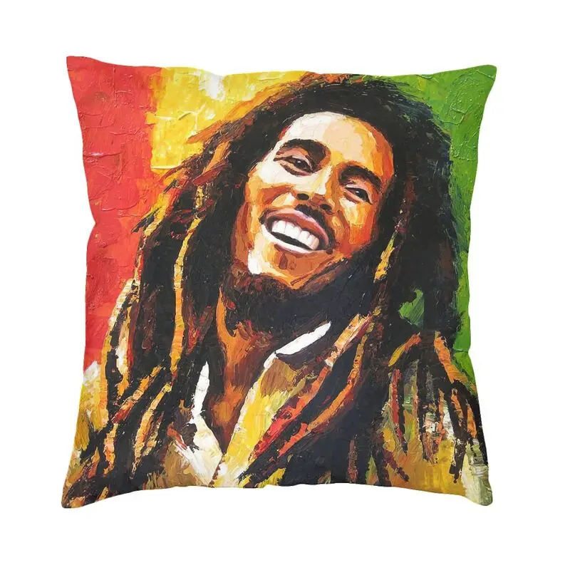 Jamaica Singer Bob Marley Throw Pillow Case 45*45cm Decor Home Reggae Rock Music Cushion Cover For Sofa Square Pillowcase