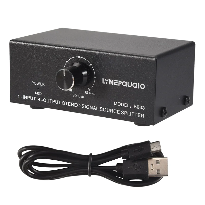 1 في 4 خارج مصدر إشارة ستيريو الفاصل جهاز توزيع إشارة تردد الصوت غير استهلاك الناتج RCA Interface-B65A