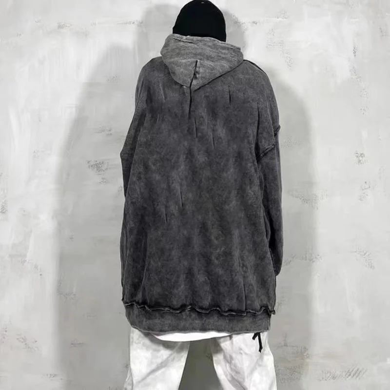 Hazy Grimace Print Women Long Sleeve Hooded Pullovers Fall Winter Hip Hop Funny Horrible Dark Highstreet Loose Sweatshirt Unisex