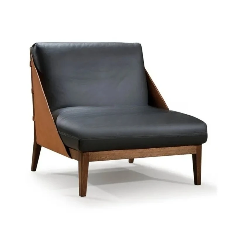 A Sales Department Reception Negotiation Chair Italian Living Room Sofa New Chinese Solid Wood Leisure ChairEsmt163