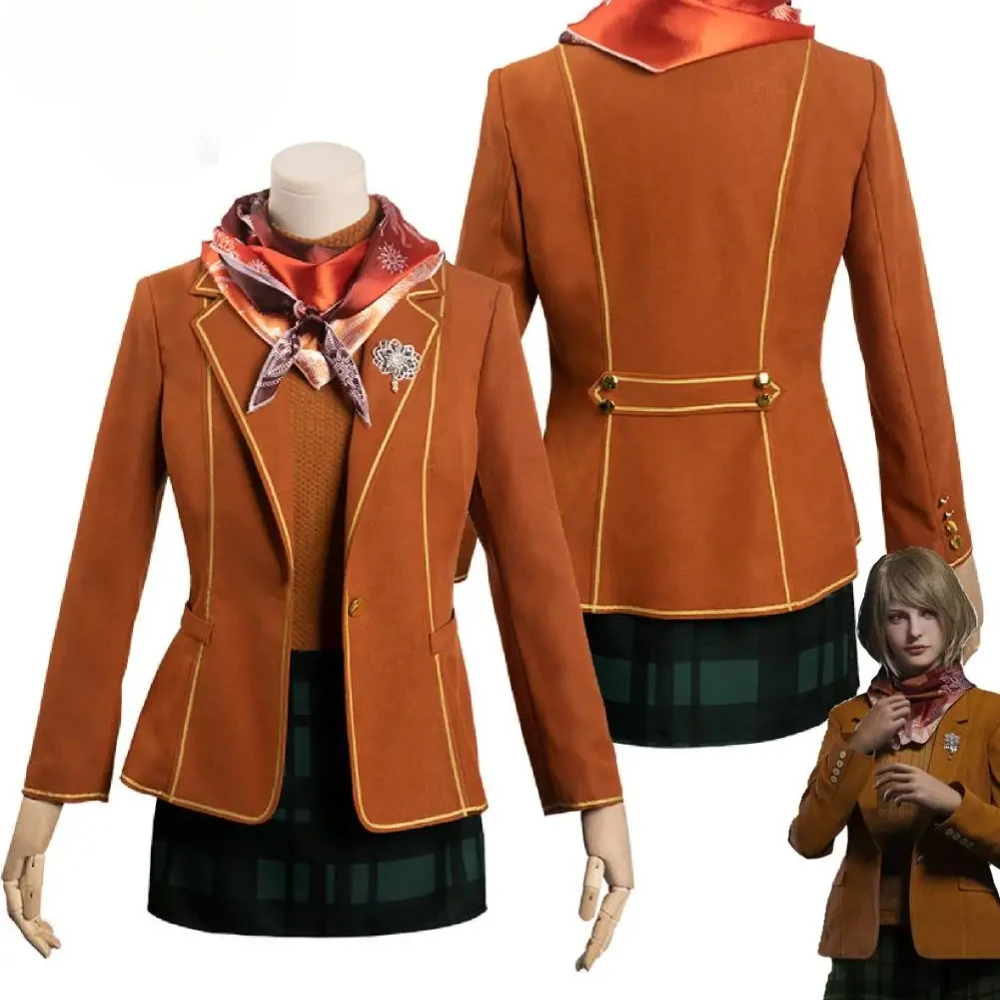 

Ashley Graham Cosplay Wig Adult Women Dress Game Costume Disguise Coats Skirt Stockings Outfit Female Halloween Disguise 2025