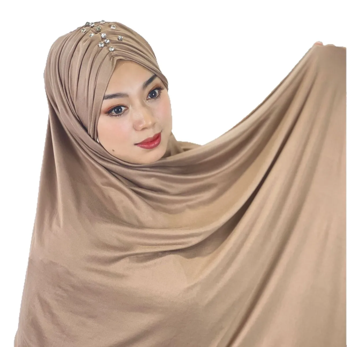 Moslim Instant Sjaal Zachte Hijab Tulband Jersey Hijaabs Voor Vrouw Islamitische Arabische Hoofddoek Wrap Sjaal Pull On Ready Sjaals Mujer