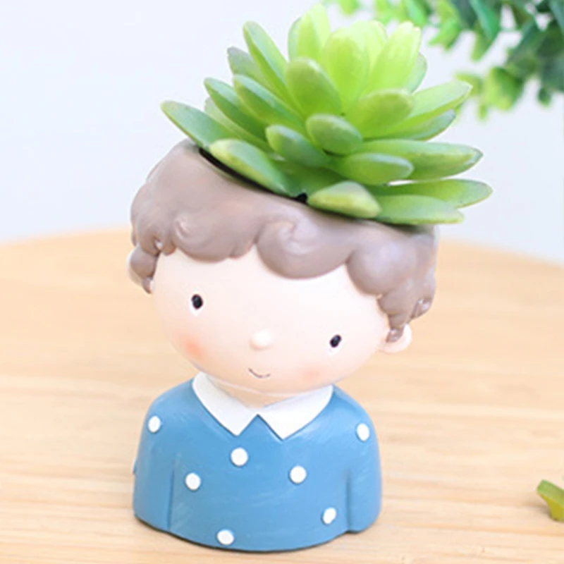 Fashion Boy Succulents Flower Pot Epoxy Resin Mold Concrete Vase Silicone Mould