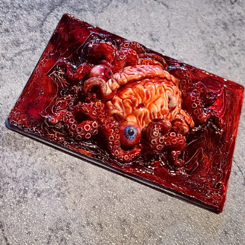 4180 Original 3D Handmade Tablet Case Bloody Cthulhu Octopus Eyes Tentacles Horror Brain Ipad Case Dark Gothic Art Custom Gift