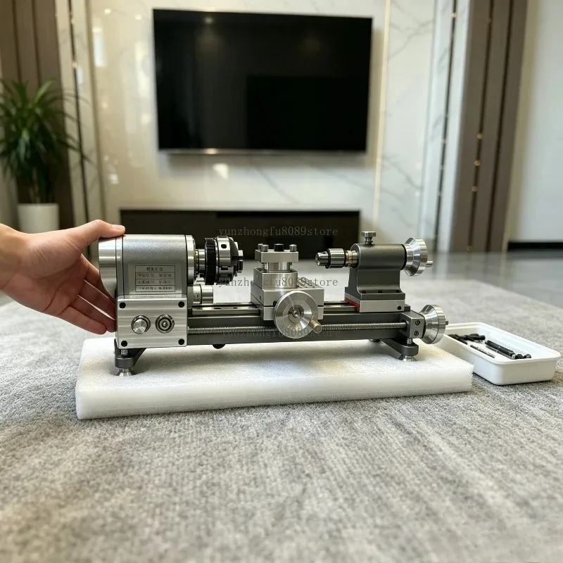 Mini Metal Lathe Machine, Benchtop Precision Lathe with Variable Speed for Bead Making and DIY Model Processing