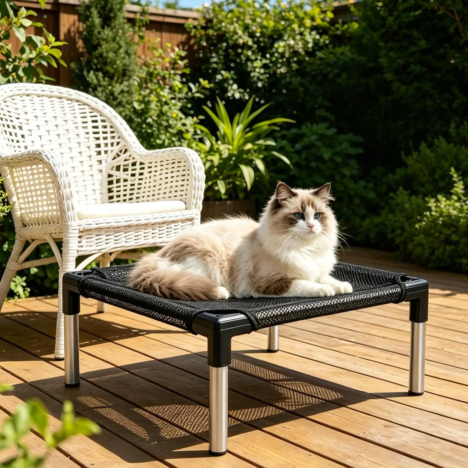 Elevated Dog Bed Breathable Mesh Washable Portable Cot Heavy Duty Raised Outdoor Dog Bed for Camping Travel Car Patio Yard view 2