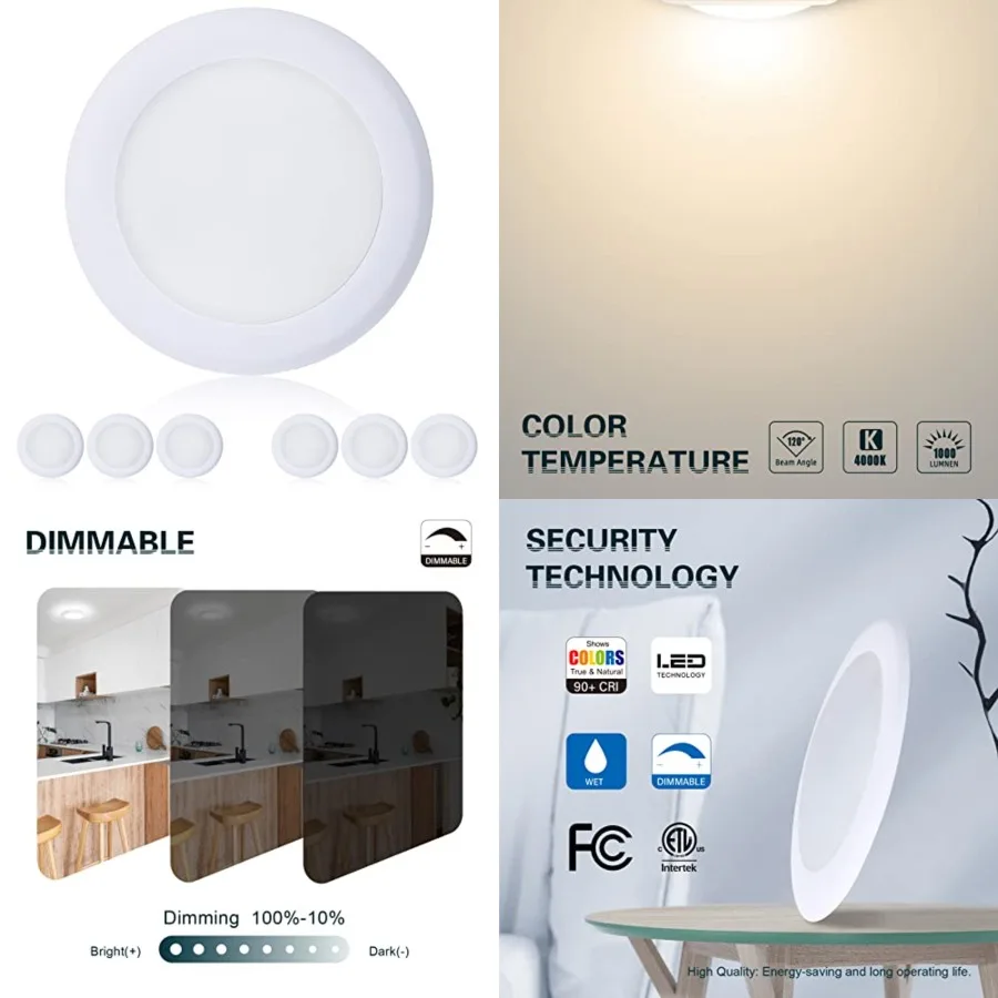 

in Dimmable Flush Mount Ceiling Recessed Light, 5W Cool White Low Profile Surface Mount LED Disc Light, Installs with J-Box or