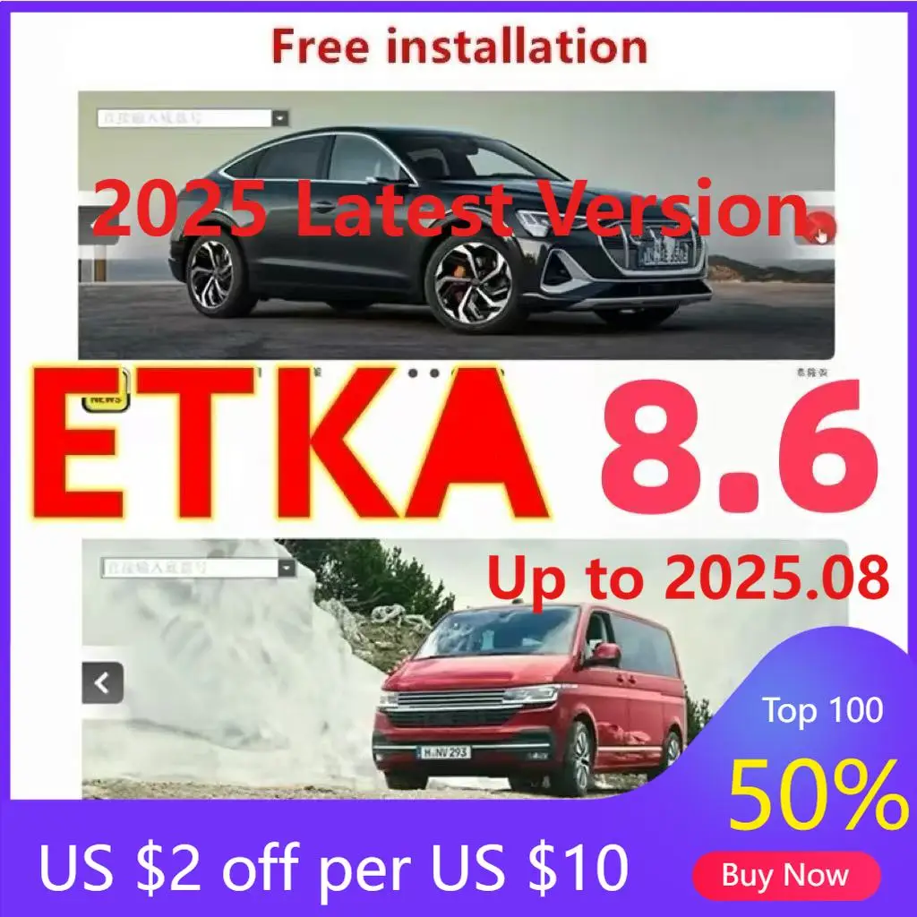 2025 New ETK A 8.6 Group Vehicles Electronic Parts Catalogue Until 2025.8 Year for V/W+AU/DI+SE/AT+SKO/DA Etka 8.6+install Video