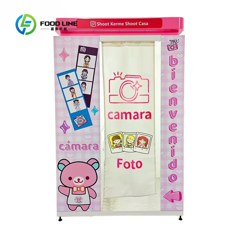Smart Self Photo Booth Machine, Commercial Portable Commercial Selfie Kiosk Customizable for Mall Event
