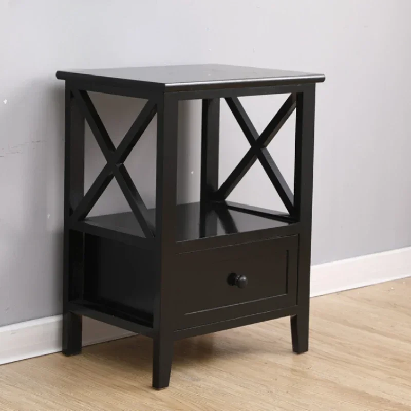 Nightstand Modern Bedside End Table  Night Stand with Drawer and Storage Shelf for Living Room Bedroom