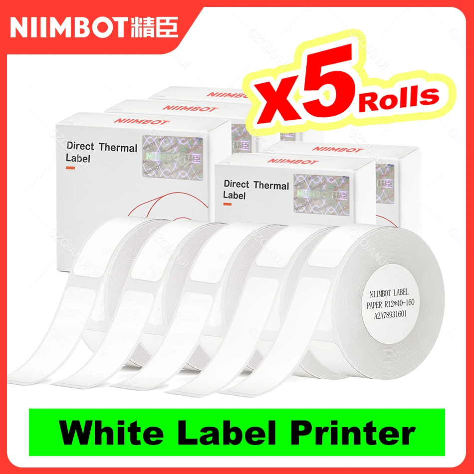 Niimbot D11 D110 D101 Label Papier Witte Sticker 12*50Mm 15*30Mm 12*40Mm Thermisch Waterdicht Afdrukken Voor Officiële Etikettenmaker