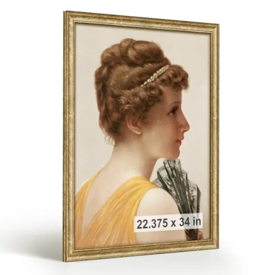 

Antique 22.375x34 Frame Poster Frame with Finish Picture Frame for 22.375 x 34 Artwork, Canvas Prints, Puzzles, and Wall Decor