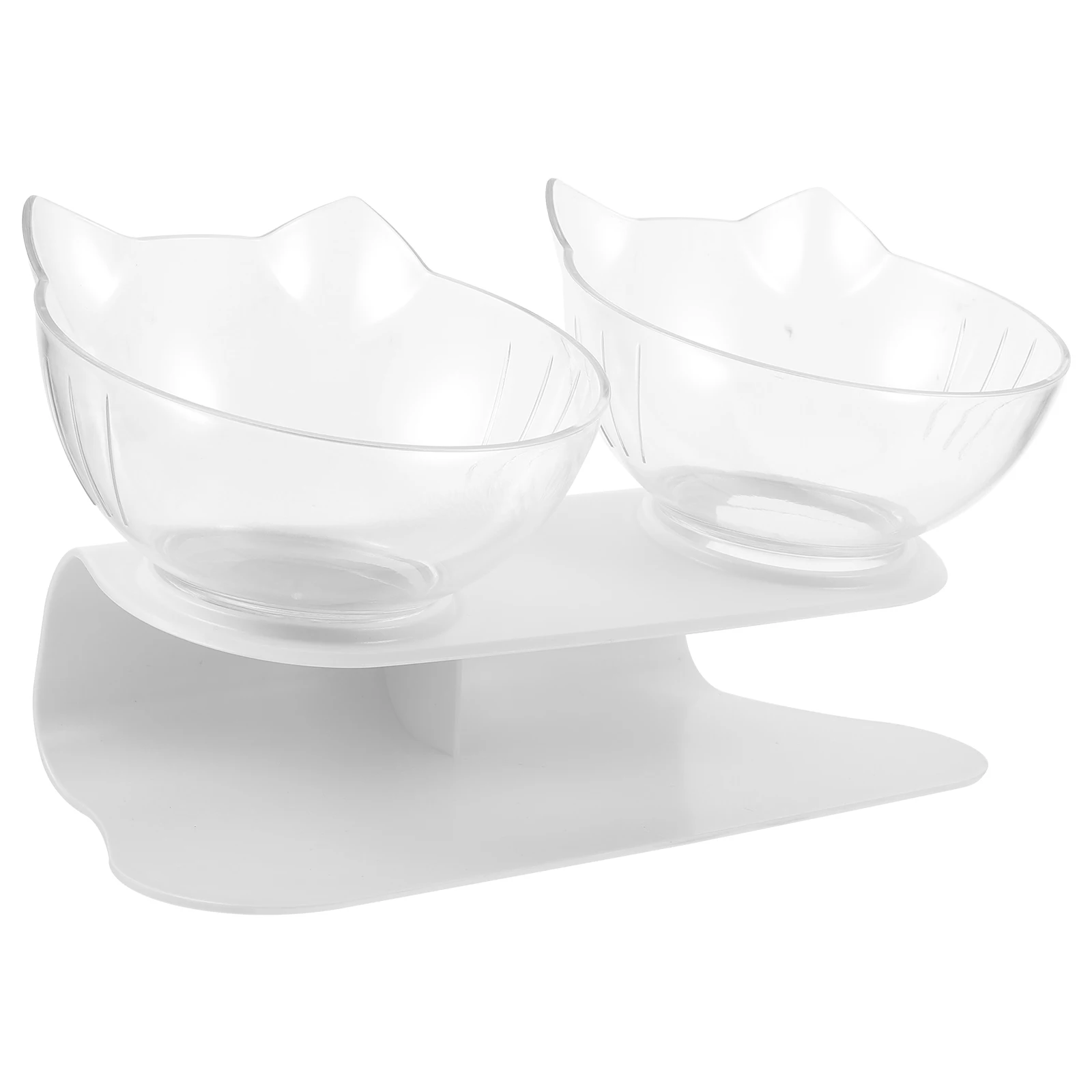 

Pet Double Feeder Detachable Neck 15 Degree Raised Cat Dog Bowl Non- Base Pet Feeder