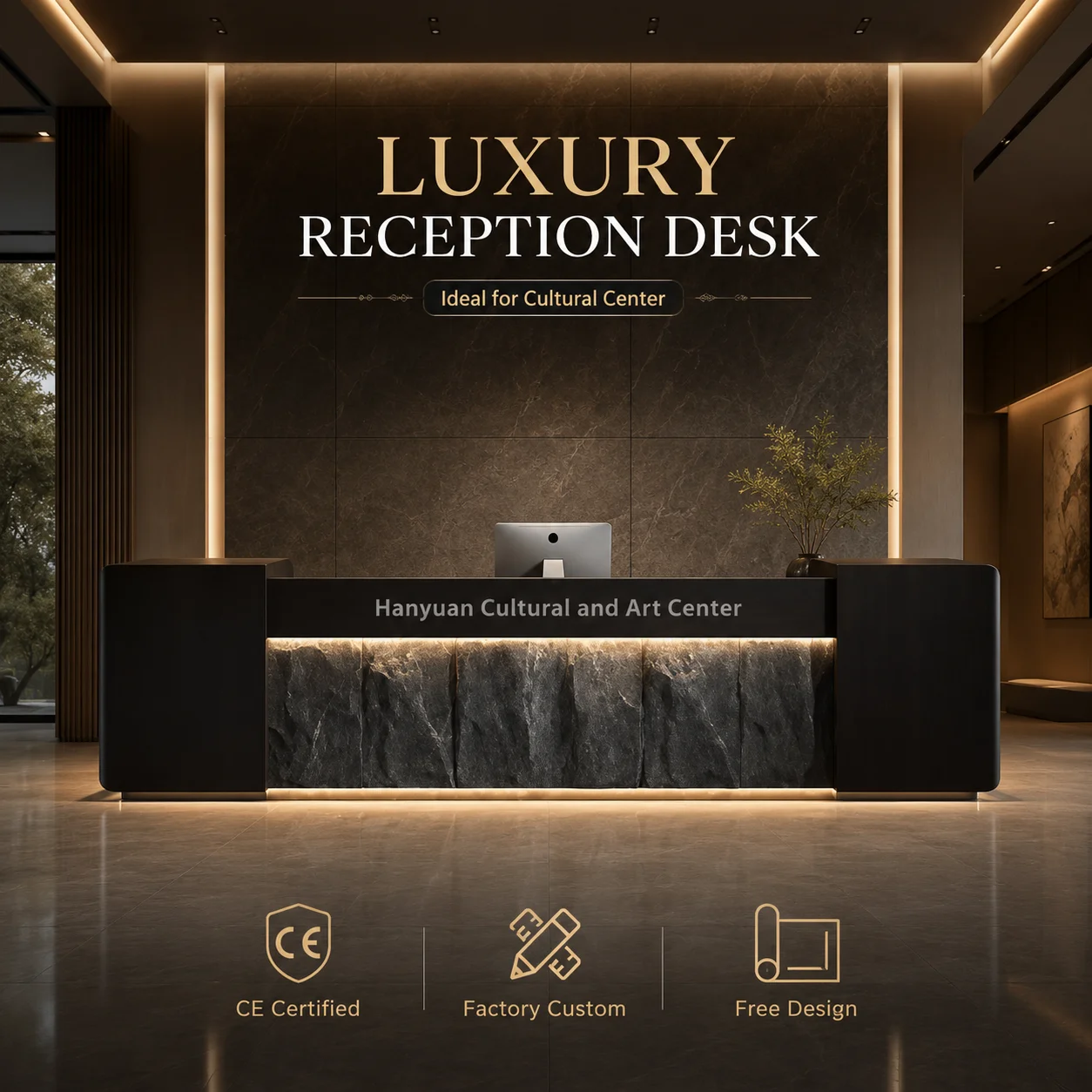 Office Furniture Solutions - Minimalist Modern Hotel Lobby Front Desk