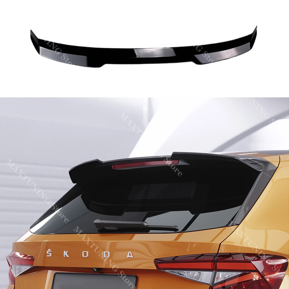 Maxton Style Rear Spoiler Cap For Skoda Fabia MK4 TSI MPI Monte Carlo 2021-2025 Trunk Roof Tail Wing Splitter Modified Tuning