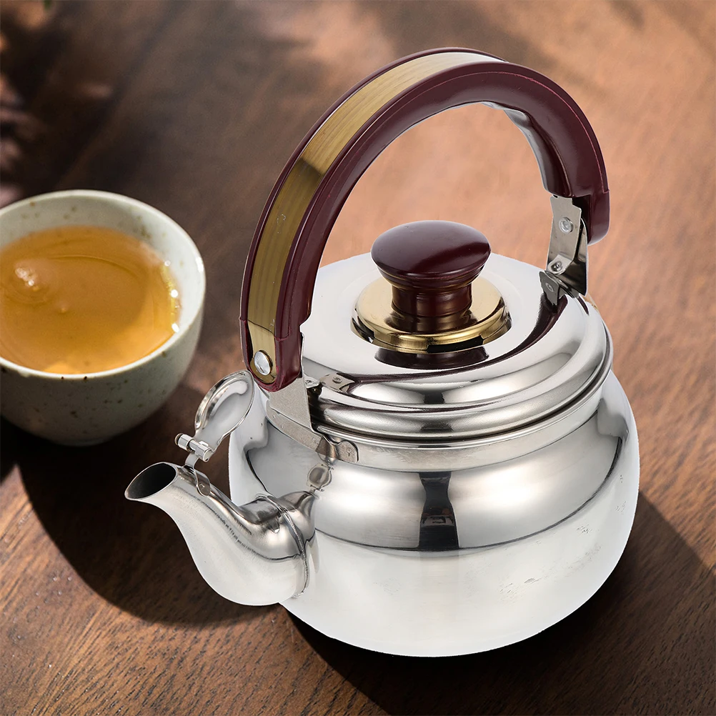 

Stainless Steel Whistling Tea Kettle Household Water Kettle for Gas Electric Induction Stovetop Kitchen Use Safe Auto-Whistle