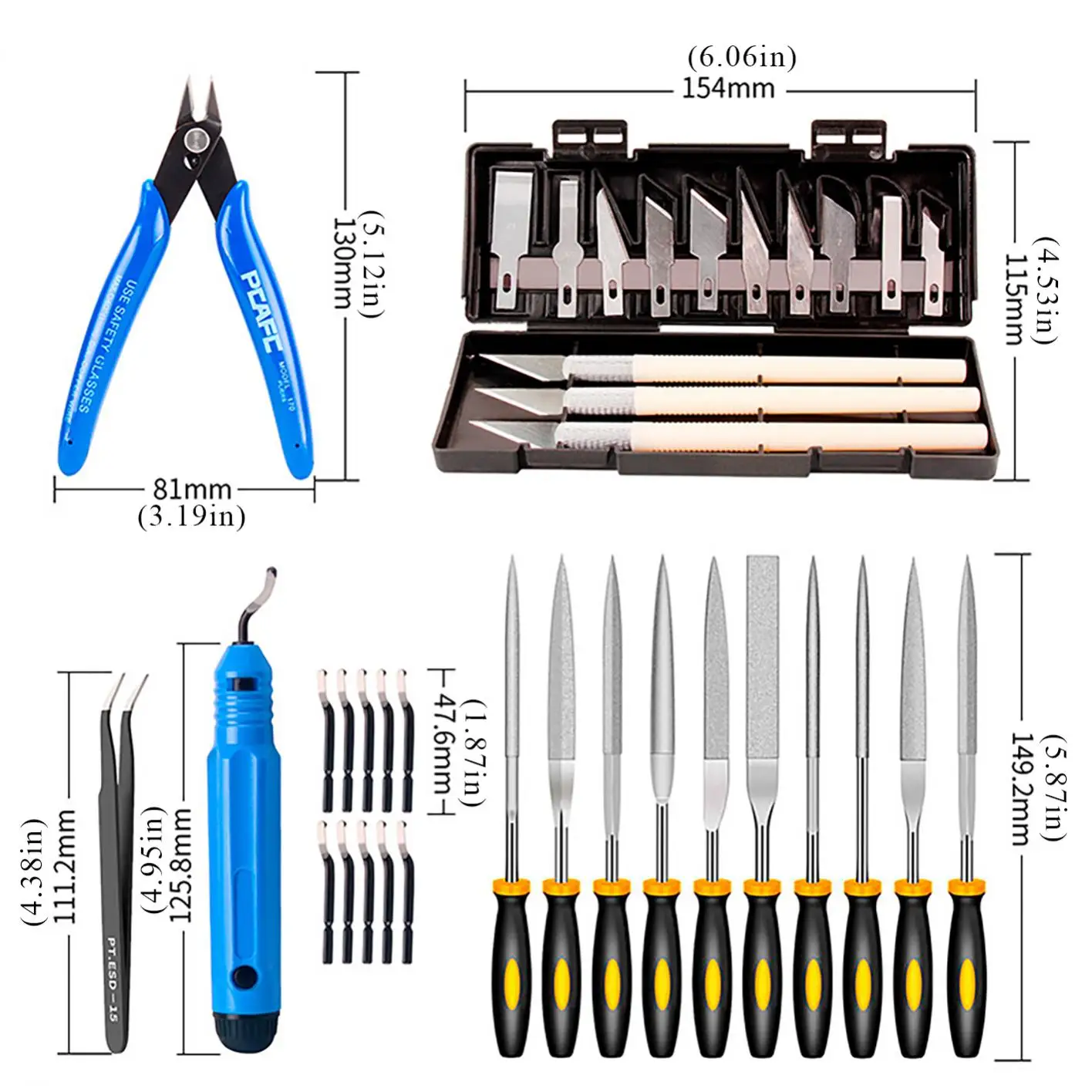 36Pcs/set Clean-up tool Kit Collect Deburring File Chisel Tweezers Blade Pliers Alloy Set Moulding Tool for 3D Printer printout