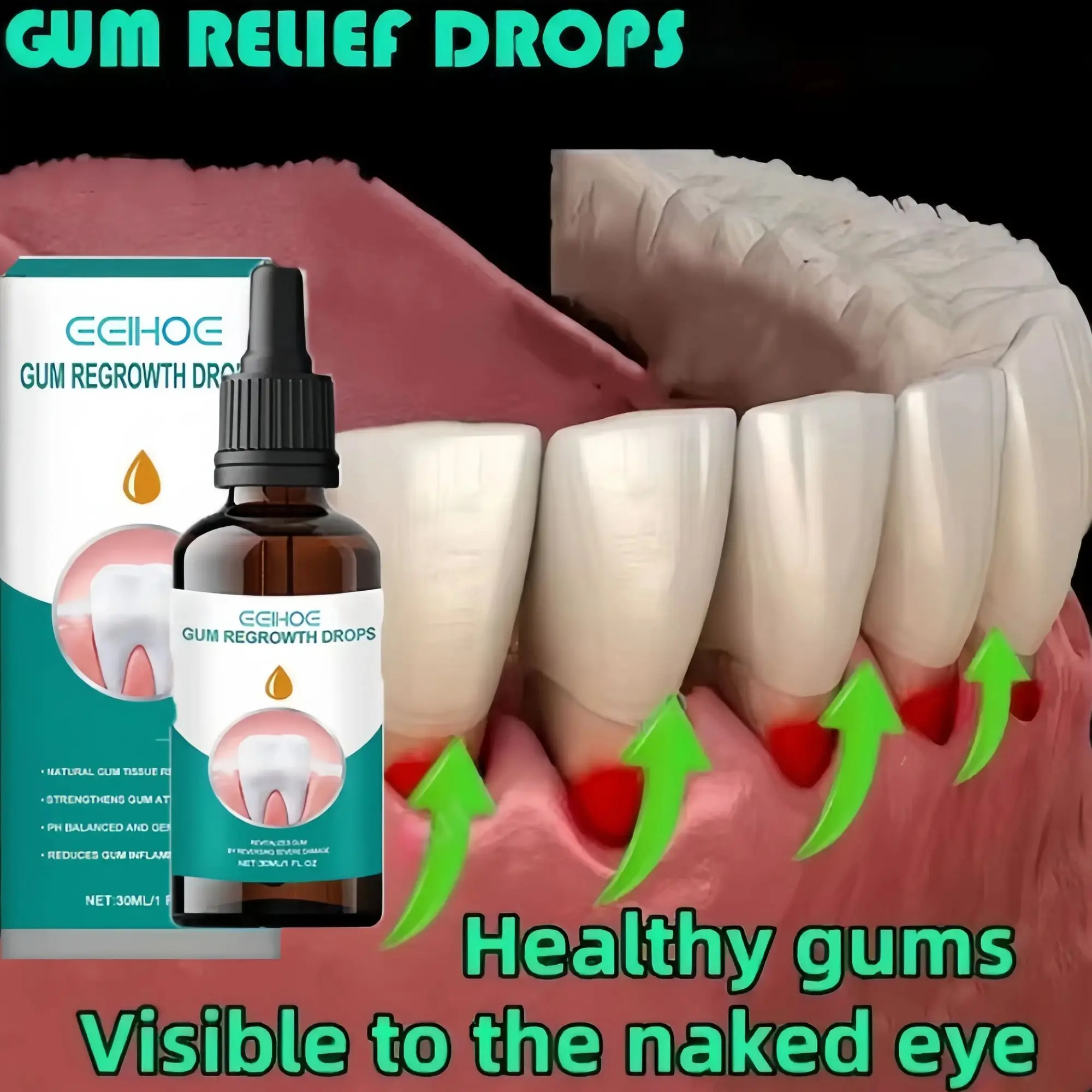 

Gum Repair Drops Relieve Receding Gingival Swelling Gum Cleaning Care Oral Periodontal Hygiene Remove Stain Remove Yellow Tartar