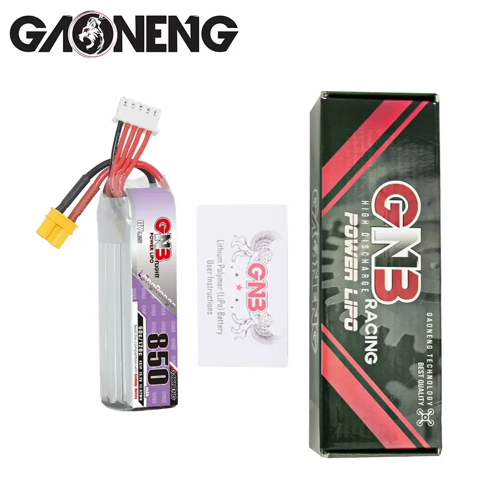 GNB HV 60C 850mAh 7.6V/2s 11.4V/3s 15.2V/4s  Lipo With XT30 Plug For FPV Racing Cine Whoop