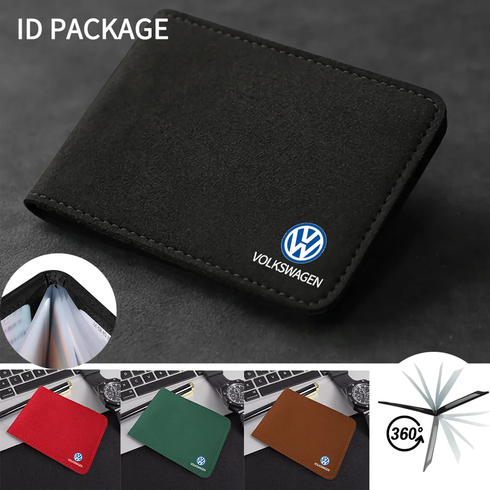 1pc Black/red Car Wallet Driver License Bag ID Passport Card Package For VW Jetta Golf Beetle CC EOS GTI R32 MK4 golf 8 GTD polo