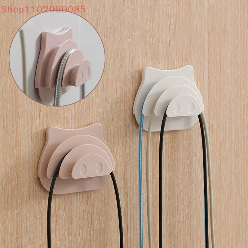 

Настенные крючки в форме милой свиньи, многослойная самоклеящаяся сумка, скакалка, крючок для кабеля для наушников, держатель для хранения, дверная задняя вешалка