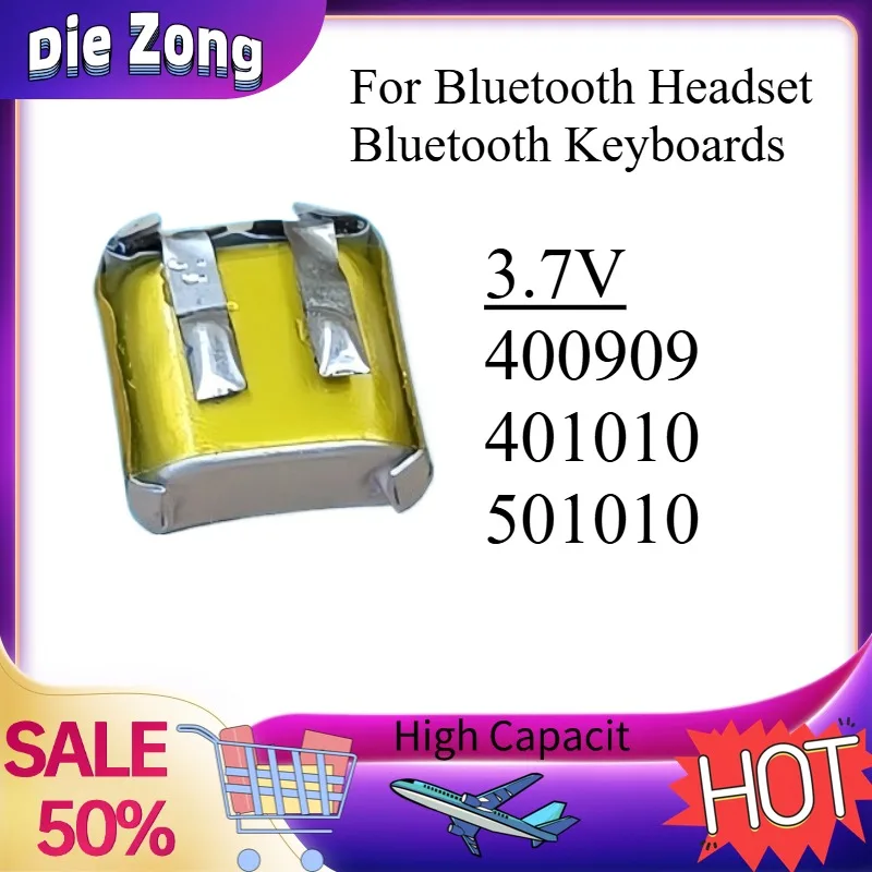 New 3.7V 25mAh 400909 401010 501010 Rechargeable Batteries for Bluetooth Headset Bluetooth Keyboards Small Battery