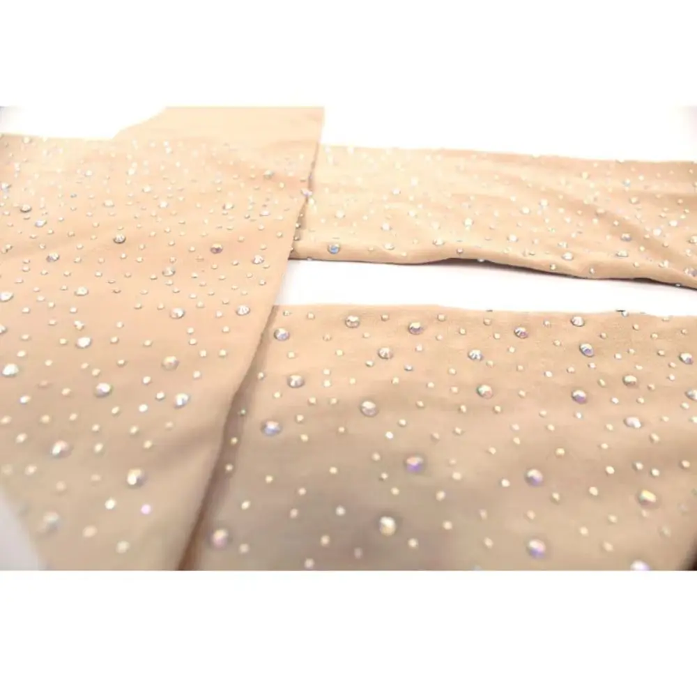 Thick Pantyhose Figure Skating Pants Gymnastics Stretchy Ice Skating Socks Shining Bling Crystal Rhinestone Tights Girls Women