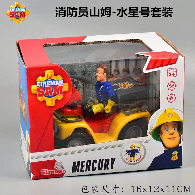 Germany Genuine Fireman Sam Mercury Fire Truck Model Toys Set Cartoon Sam Car Model Chileren Play House Toy Birthday Gift