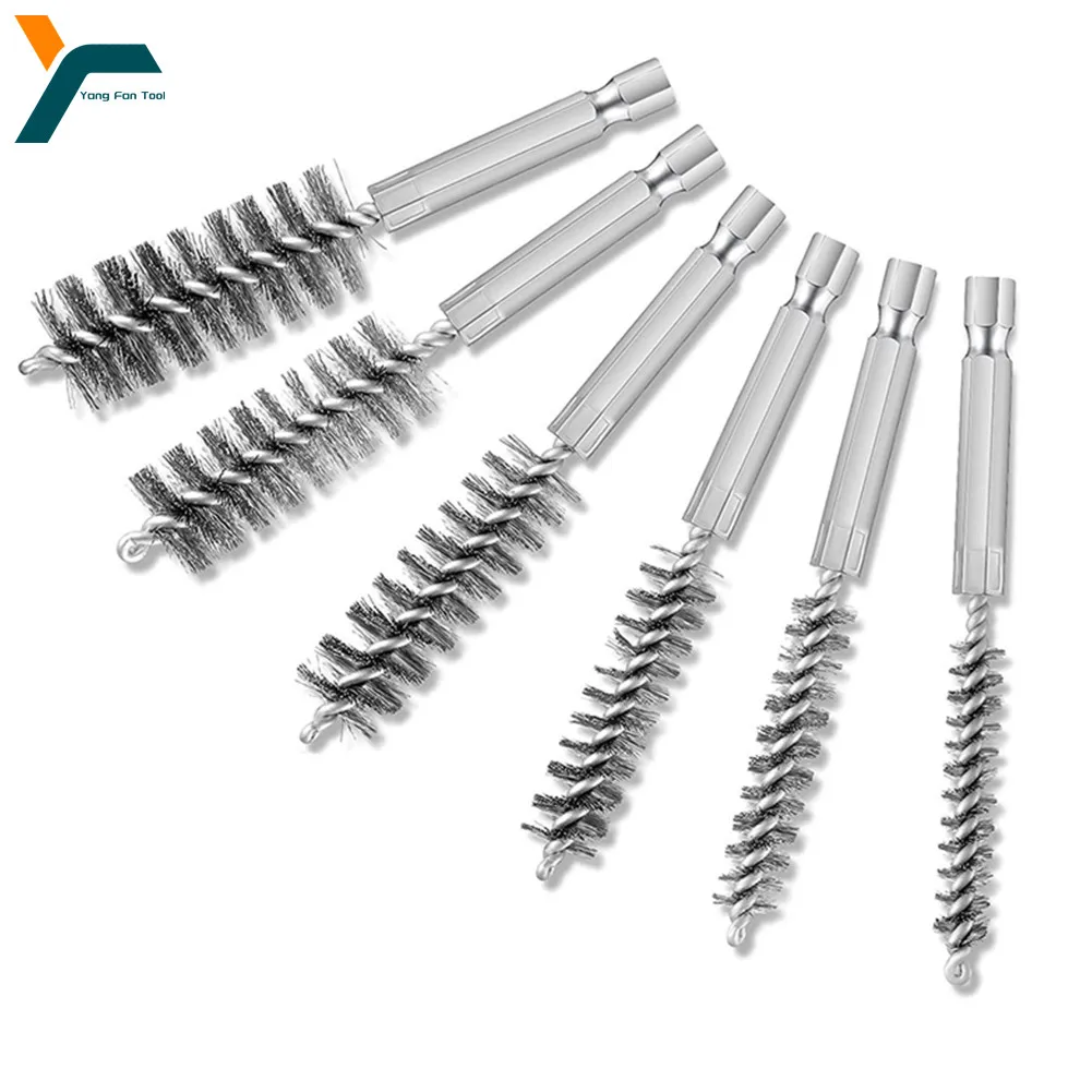 6Pcs Wire Brush For Power Drill Impact Driver Paint/Rust Remover Cleaning Polishing Tool For Machinery Automotive Washing Tool