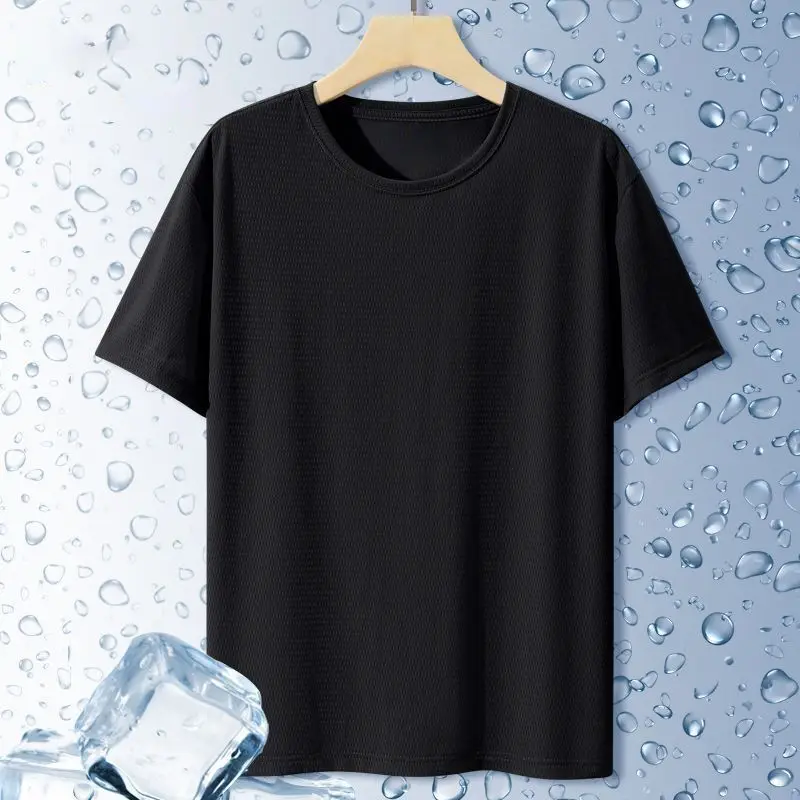 

Ice Silk Men's ort Sve Loose Summer Thin Qui Dry T-irt Me Sport Casual f Sve Cool Feeling Breathable irt