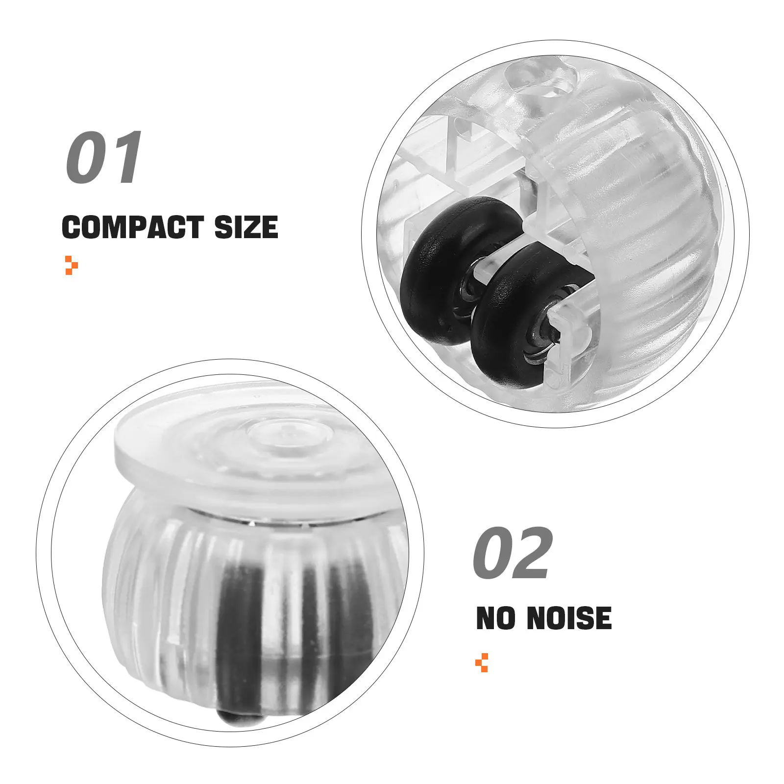 1Set Silent Heavy Duty Caster Wheels for Furniture Cabinets Universal Swivel Casters ABS Material Smooth Glide Mobility Upgrade