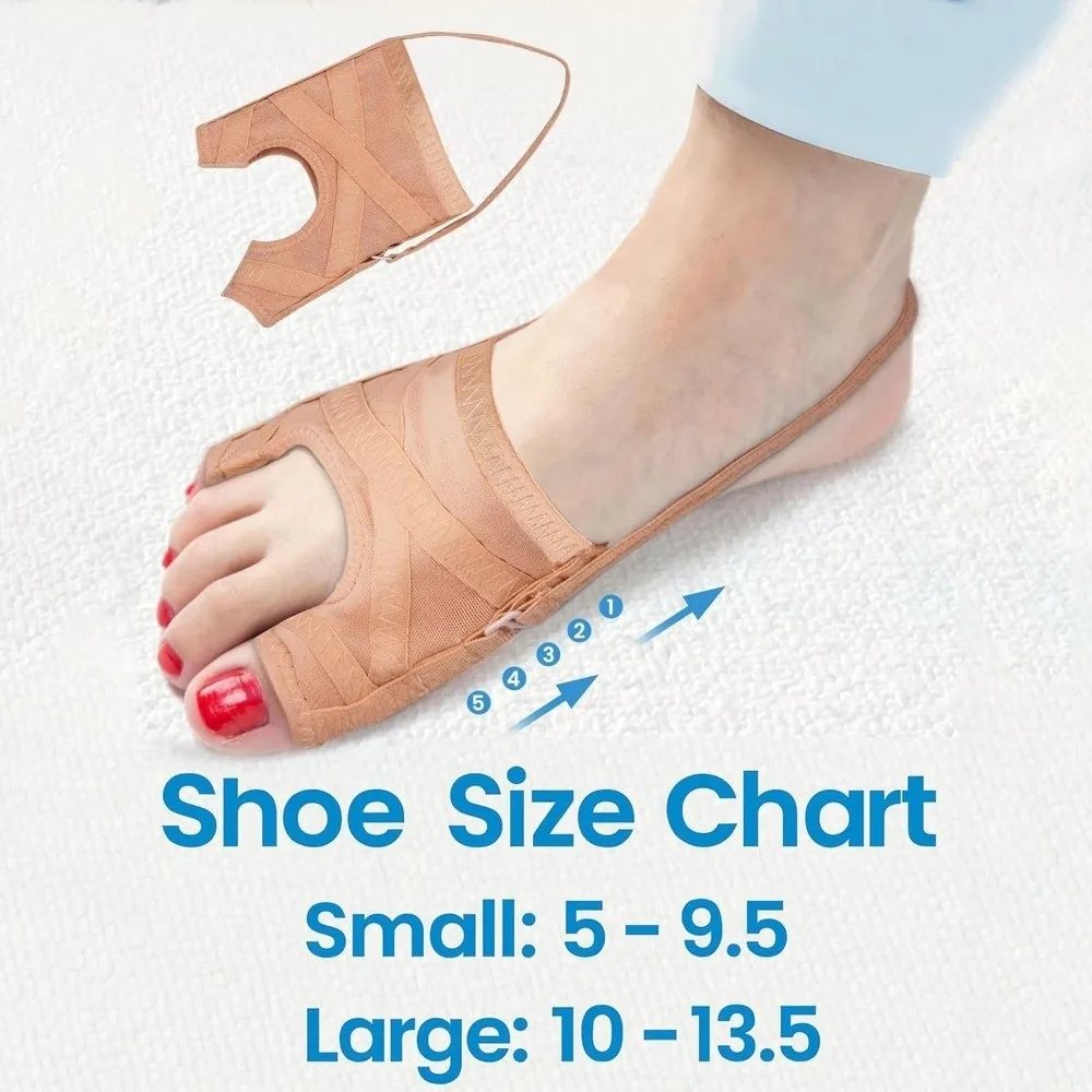 Breathable Bunion Corrector Adjustable Design Comfortable Fit Hallux Valgus Corrector Fabric Sleeve Toe Straightener Night Use