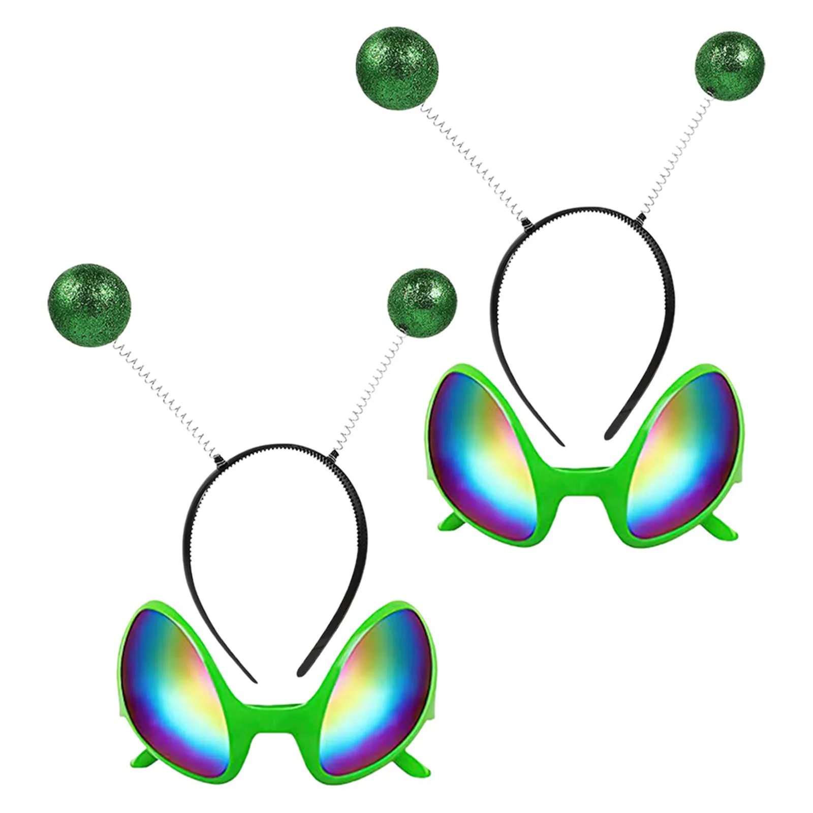 Alien Headband Glasses Set Rainbow Lens Costume Accessories Party Props Lightweight Comfortable Chic Unique Fun