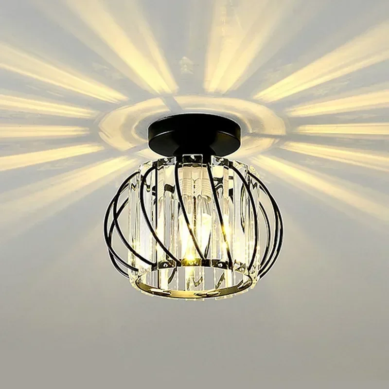 Small Crystal Round Aisle Foyer Entrance Corridor Balcony Simple Ceiling Light