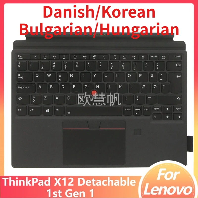 

T New Original Tablet Base for ThinkPad X12 Detachable 1st Gen 1 Backlight Keyboard Danish Korean Bulgarian Hungarian with FPR