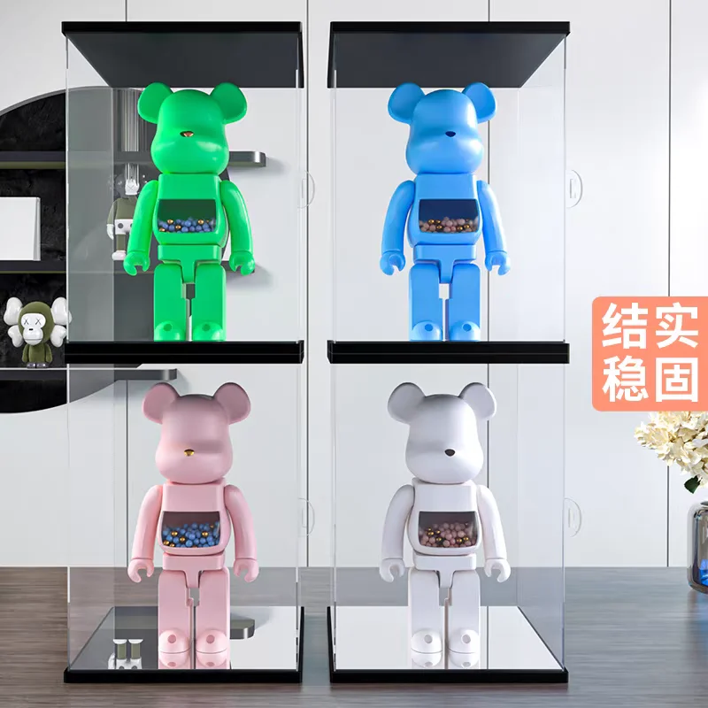 

Assemble Clear Acrylic Figure Display Cabinet with Mirror , Dustproof Display Case for Toys, Model Cars, Stackable Storage Box